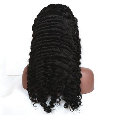 China High Quality Deep Wave Natural Wave 13*4 Lace Frontal Human Hair Virgin Hair Wigs Unprocessed Deep Wave for sale