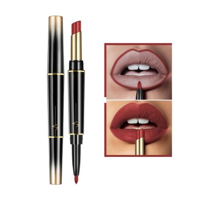 China Luxury lipstick liner pencil and sunscreen lip waterproof matte 2 in 1 lipstick set wholesale for sale