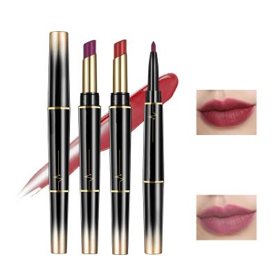 China Wholelsae Sunscreen 16 Colors Long Lasting Lipstick Waterproof Matte 2 in 1 Lip Lipstick Set for sale