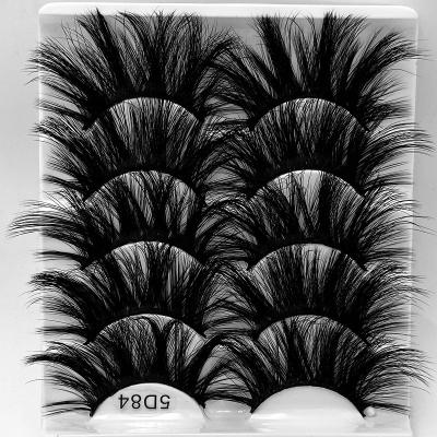 China Long New Design 3D Mink Eyelashes Dense A Natural Box Of Five Pairs 25mm Mink Eyelashes for sale