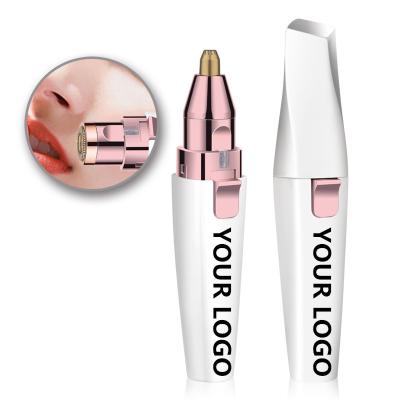 China Trimming Hair Logo Private Label Custom Eyebrow Shaver Blade Tool Electric Mini Hair Remover Eyebrow Trimmer Pen for sale