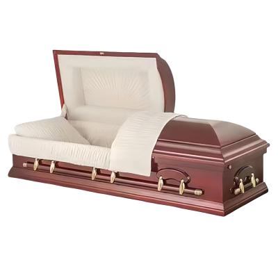 China American Style Golden Coffin American Style Selected Beautiful Velvet Interior Funeral Wooden Caskets And Coffins for sale