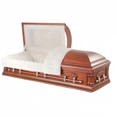 China American Style Jingyue Tong Premium American Style Coffin/Casket HY-AC105 Wholesale High Quality Solid Poplar Wood for Funerals for sale