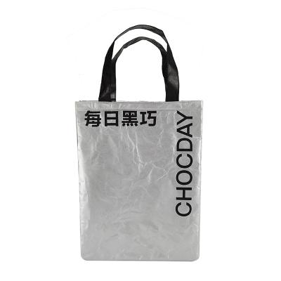 China Custom Durable Eco-Friendly Waterproof Reusable Small Dupont Washable Paper Tote Bag Tvek Shopping Bag For Food for sale