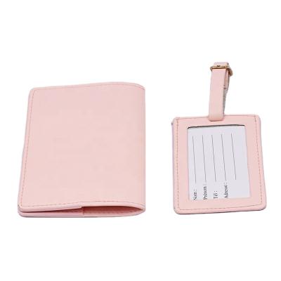 China 100% Eco-friendly Wholesale Custom Travel Recycled Leather Passport Cover Holder Set With Luggage Tag for sale