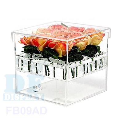 China FB09AD HIGH QUALITY PINK Luxury Clear Acrylic Display Case WITH DRAWER (9 holes) for sale