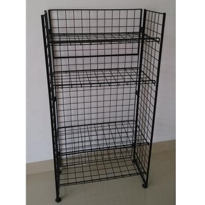 China Easy Assembly MWR003 METAL 2FT RACK FOR 4 SHELVES with poster on top and sides wire display rack dfdisplay for sale