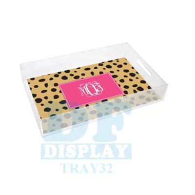 China Wedding Party Home TRAY32 Rectangle Acrylic Serving Trays With Custom Artwork DFDISPLAY for sale