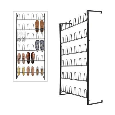 China DR12 CLASSIC 18 Pair Entryway Shoe Storage Organizer Stand / Wall Mounted Metal Hook Shoe Rack 36 for sale