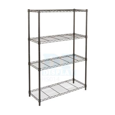 China HS014 CLASSIC Heavy Duty Adjustable Steel Storage Shelving Unit 4-Shelf Organizer Wire Rack for sale