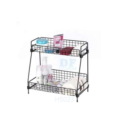 China CLASSIC Wire Bin Storage Container Countertop Shelf 2-Tier Bathroom Countertop Organizer HS023 for sale