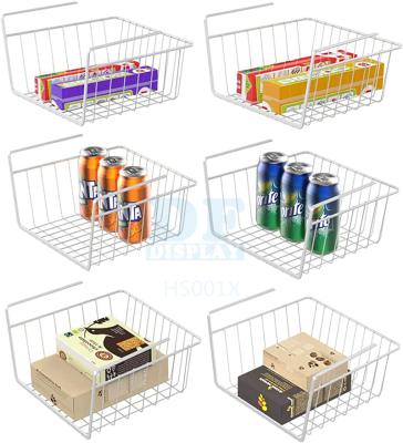 China HS001X Stocked Pack of 6 for Cabinet, Table, Fridge and Bathroom for Wire Storage Basket Under Shelf Organizer for sale