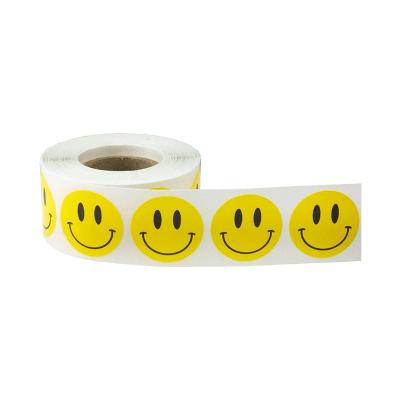 China ST18 Barcode Happy Face Stickers Smile Face Labels 1 Inch Adhesive Stickers Custom Total 500 DFDISPLAY Available for sale