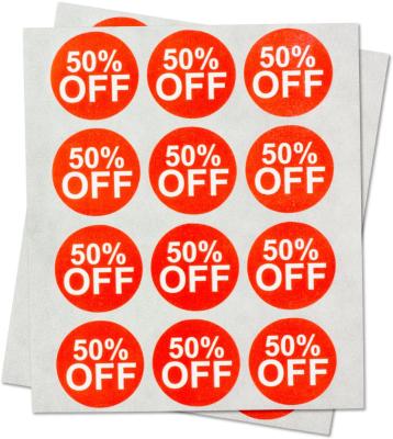 China STK-08 Barcode Sale Price Stickers Labels [50% Percent] For Retail Store Clearance Promotion Discount Business for sale