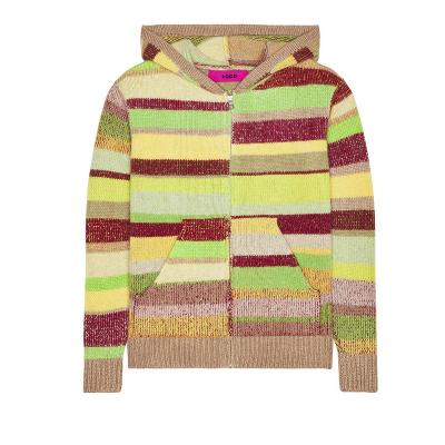 China Custom Knitted BoysJacquard Wadding Knitwear Hooded Cardigan Coat Men Knit Sweater Zipper Jacket for sale