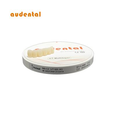 China Translucency Zirconia Round Disc with 680Mpa Strength Multilayer Dental Restoration Block for sale