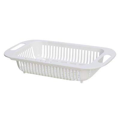 China Expandable Washable Adjustable Vegetable Fruit Kitchen Space Saving Expandable Drain Basket Over Sink Strainer Strainer Basket for sale