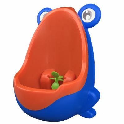 China Eco-freindly Cartoon Frog Potty Training Plastic Urinal For Boys Toilet With Funny Aiming Target for sale