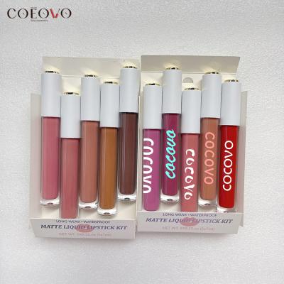 China Christmas Gifts 5pcs Durable Containers Naked Lip Gloss Set Custom Logo Matte Lipstick Set for sale