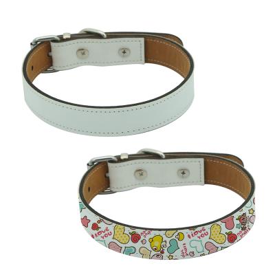 China Sublimation Masks Sublimation Custom Adjustable Comfort PU Leather Pets Dog Leads Leather Blank Dog Collar for sale