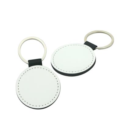 China DIY Connector Sublimation Mute Key Chain Heat Transfer Double-size Key Printed Circle Key Chain for sale