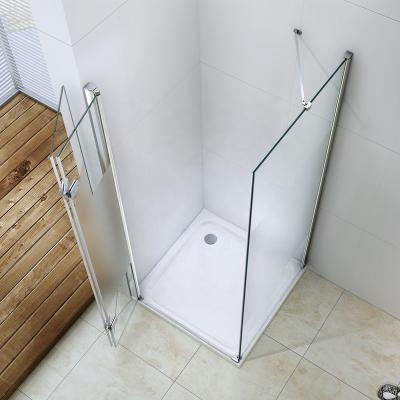 China Modern Semi-Frameless Bifold Door Glass Shower Enclosure EX-215 for sale