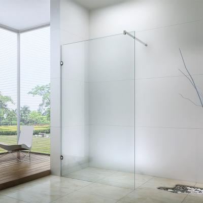 China Modern Tempered Glass Shower Wall Panels With Adjustable Support Bar for sale