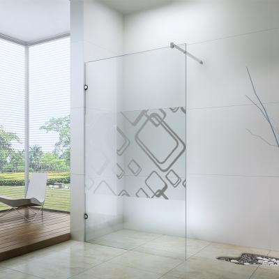 China New Product Modern Walk In Shower Enclosure With Black Frame 8mm Glass for sale