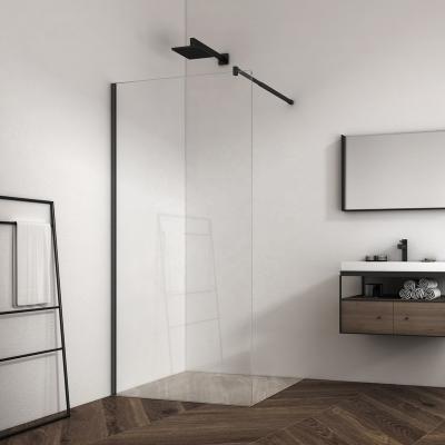 China With Frame China Factory Custom Black Walk In Tempered Glass Shower Enclosure for sale