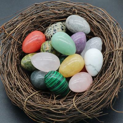 China Hot Sale Color Changing Crystal Healing Gemstone Eggs Semi Precious Stone Eggs For Home Decor Pocket Stone Gifts for sale