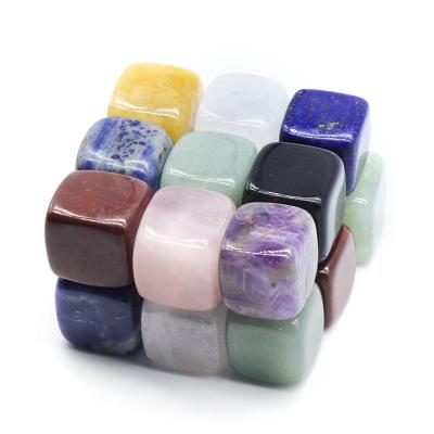 China China Wholesale Rough Polished Seven-color Stone Crystal Agate Sugar Cube Small Square Ornament Tiger's Eye Crystal Tumbled Stones for sale