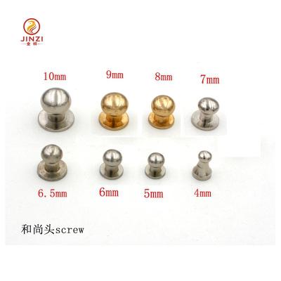 China Factory direct price quality guaranteed Jinzi wholesale brass stud rivets metal nipple rivets for bags for sale