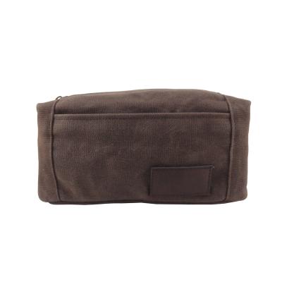 China New Design Vintage Surkana SMETA SEDEX Canvas Wax Audit Casual Makeup Bag Cosmetic Bag For Man Handbags for sale