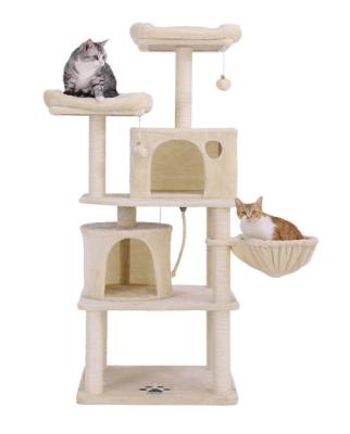 China 2020 Topsale Sustainable Multilevel Cat Tree Board Fashionable Factory Scratch Board OEM Factory Scratch Bed Happy Rising Pet House for sale