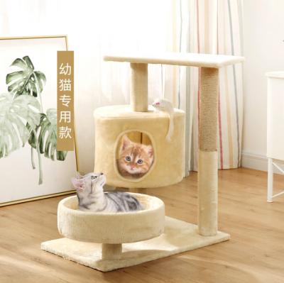 China 2019 Viable Hotsale Sisal Cat Tree Furniture For Sisal Pet Products Large High Quality Unique Wooden Cat Scratcher Fashionable Cat Tree for sale