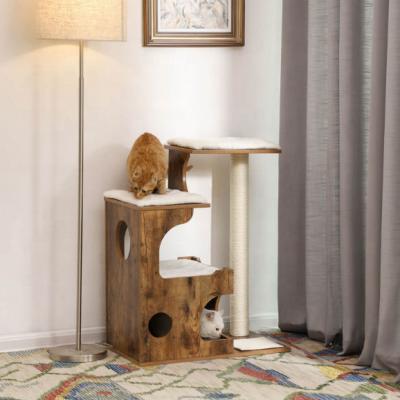 China Speedypet Sustainable Wooden Pet Cat Tree, Modern Luxury Wooden Cat Climbing Tree Wholesale Made in China Cat Tree Wood, Custom Cat Tree Parts for sale