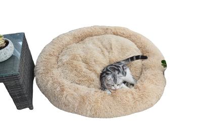 China High Quality Waterproof Cat Bed Pet Beds Removable Cat Nest Round Long Faux Fur Travel for sale