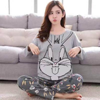 China QUICK DRY Printing Cartoon Cotton Sleepwear Long Sleeved Pijamas Por Mayor Pajamas China Supplier for sale