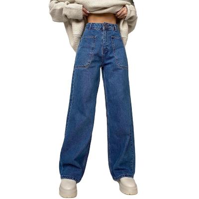 China Hot Sale New Arrivals Women's Pure Leisure Mujer Hip Hop Loose Denim Pants Fade Proof Harajuku Color Denim Pants 2022 for sale