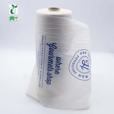 China Virgin Raw Material Food Bag Supermarket Food Fruit Flat-mouth Packaging Bag Eco-friendly Biodegradable Plastic Reusable Shopping for sale