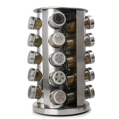 China Modern Rotating Seasoning Kitchen Instrument Stainless Steel Bottle Storage Rack Spice Rack Organizer for sale