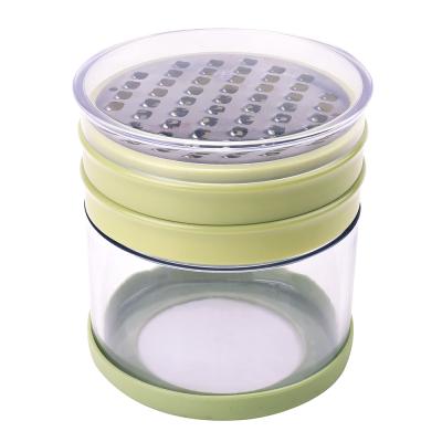 China Sustainable Universal Stainless Steel Grater Cheese Grater Chocolate Grater Flat Round Zester With Container for sale