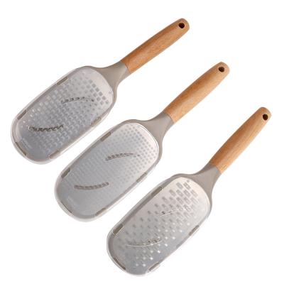 China New Design Viable Professional Hand Held Professional Food Promotion Fruit Cheese Vegetable Grater With Wooden Handle for sale