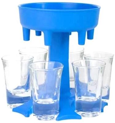 China Quickly Dispense Party Favors Drinking Tool Holder Cart Liquor Dispenser Multiple Dispenser and 6 Shot Glass Holder for sale