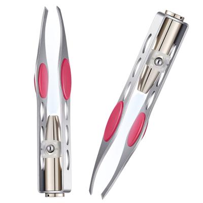 China LED Eyebrow Light Stainless Steel Eyebrow Beauty Tweezers for Men and Women Tweezering for sale