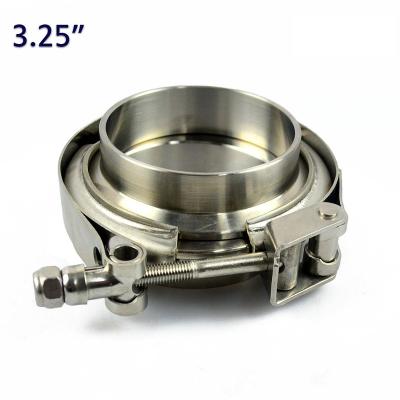 China Stainless Steel AISI 304 3.25 Inch Exhaust Pipe V-Band Clamp With Flat Flange Kit for sale