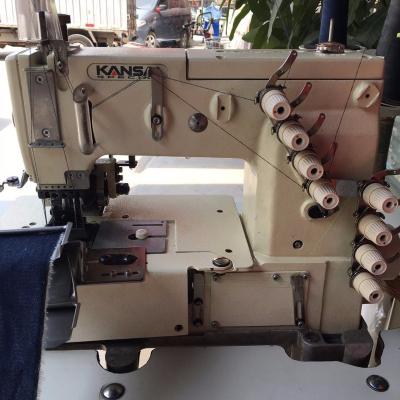 China Garment Shops New Used KANSAI-1508P 4 Needles 80% Industrial Belt Chain Stitch Sewing Machine In Good Condition for sale