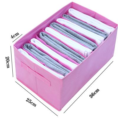 China Stackable Jeans Storage Box 9 Drawer Organizer Jeans Wardrobe Storage Compartment Organizer Viable Box Divider for sale