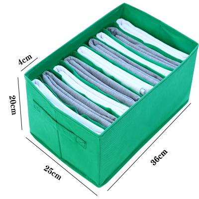 China Wardrobe Clothes Organizer Foldable Jeans Organizer Sustainable Storage Clothes Drawer Organizer Divided Clothes Organizers For Jeans 9Cell for sale