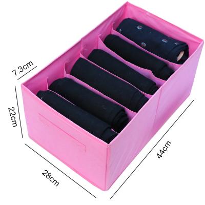 China Sustainable Jeans Compartments Box Household Wardrobe Drawers Clothing Bags Storage Box 6 Cell for sale